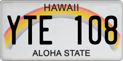 HI license plate YTE108