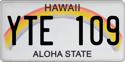 HI license plate YTE109