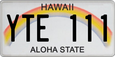 HI license plate YTE111