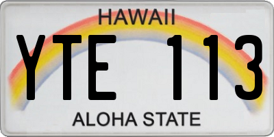 HI license plate YTE113