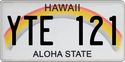 HI license plate YTE121