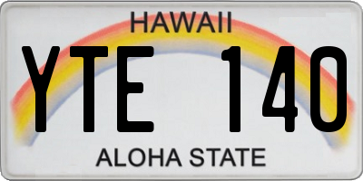 HI license plate YTE140