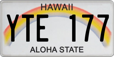 HI license plate YTE177
