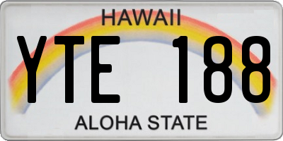 HI license plate YTE188