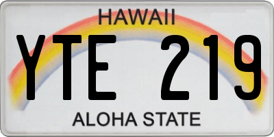 HI license plate YTE219