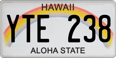 HI license plate YTE238
