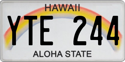 HI license plate YTE244