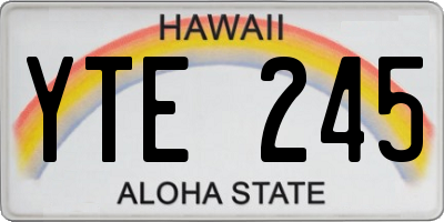 HI license plate YTE245