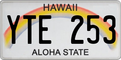 HI license plate YTE253