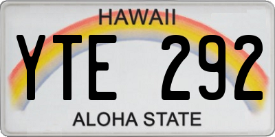 HI license plate YTE292