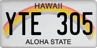 HI license plate YTE305