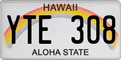HI license plate YTE308