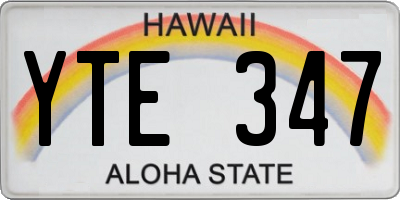 HI license plate YTE347