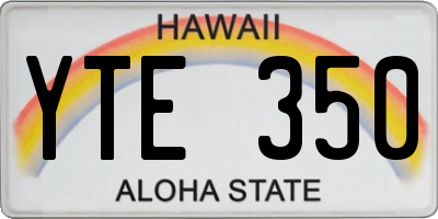 HI license plate YTE350