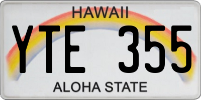 HI license plate YTE355