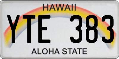 HI license plate YTE383