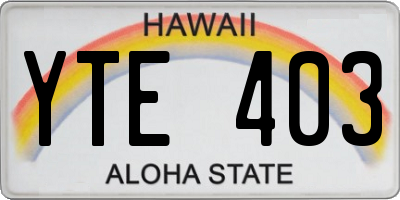 HI license plate YTE403