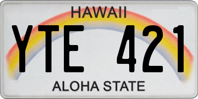 HI license plate YTE421