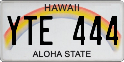 HI license plate YTE444