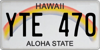 HI license plate YTE470