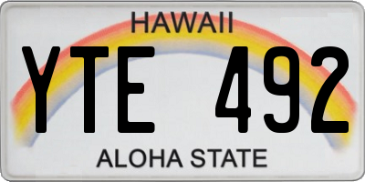 HI license plate YTE492