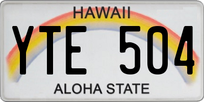 HI license plate YTE504