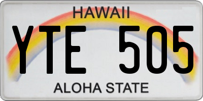 HI license plate YTE505