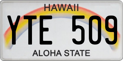HI license plate YTE509