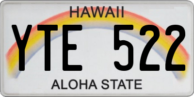 HI license plate YTE522