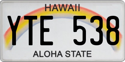 HI license plate YTE538
