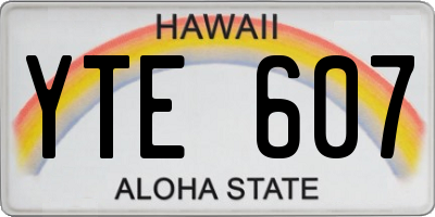 HI license plate YTE607