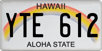 HI license plate YTE612