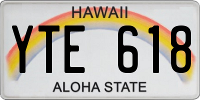 HI license plate YTE618