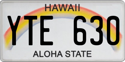 HI license plate YTE630