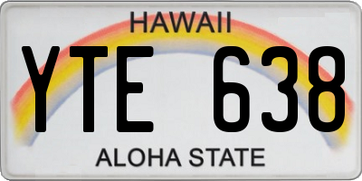 HI license plate YTE638