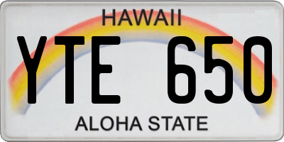 HI license plate YTE650