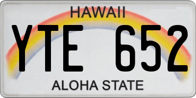 HI license plate YTE652