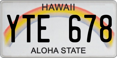 HI license plate YTE678