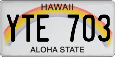 HI license plate YTE703