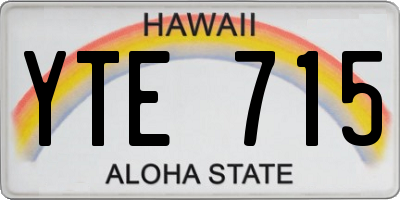 HI license plate YTE715