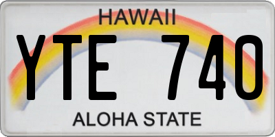 HI license plate YTE740