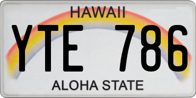 HI license plate YTE786