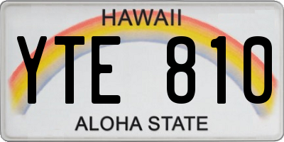 HI license plate YTE810