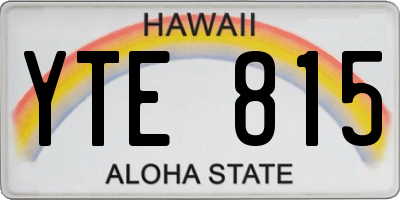 HI license plate YTE815