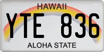 HI license plate YTE836