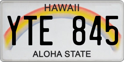 HI license plate YTE845