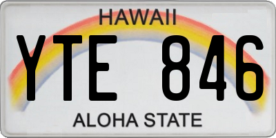 HI license plate YTE846
