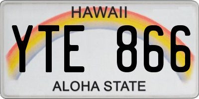 HI license plate YTE866