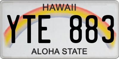 HI license plate YTE883