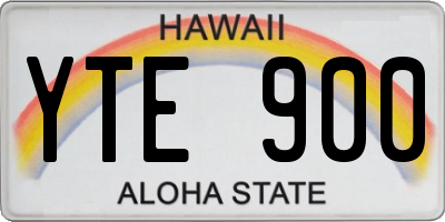 HI license plate YTE900